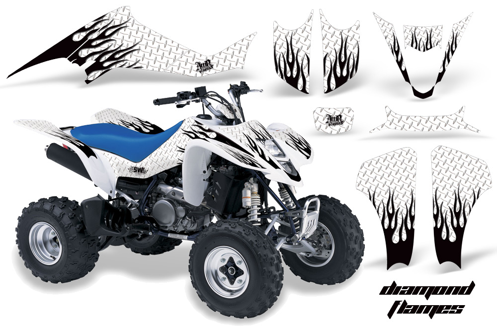 Suzuki LTZ 400 03-08 Graphics DiamondFlames White